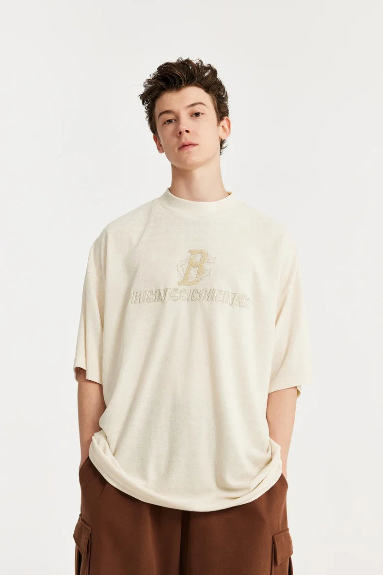T-shirt oversize ze stójką