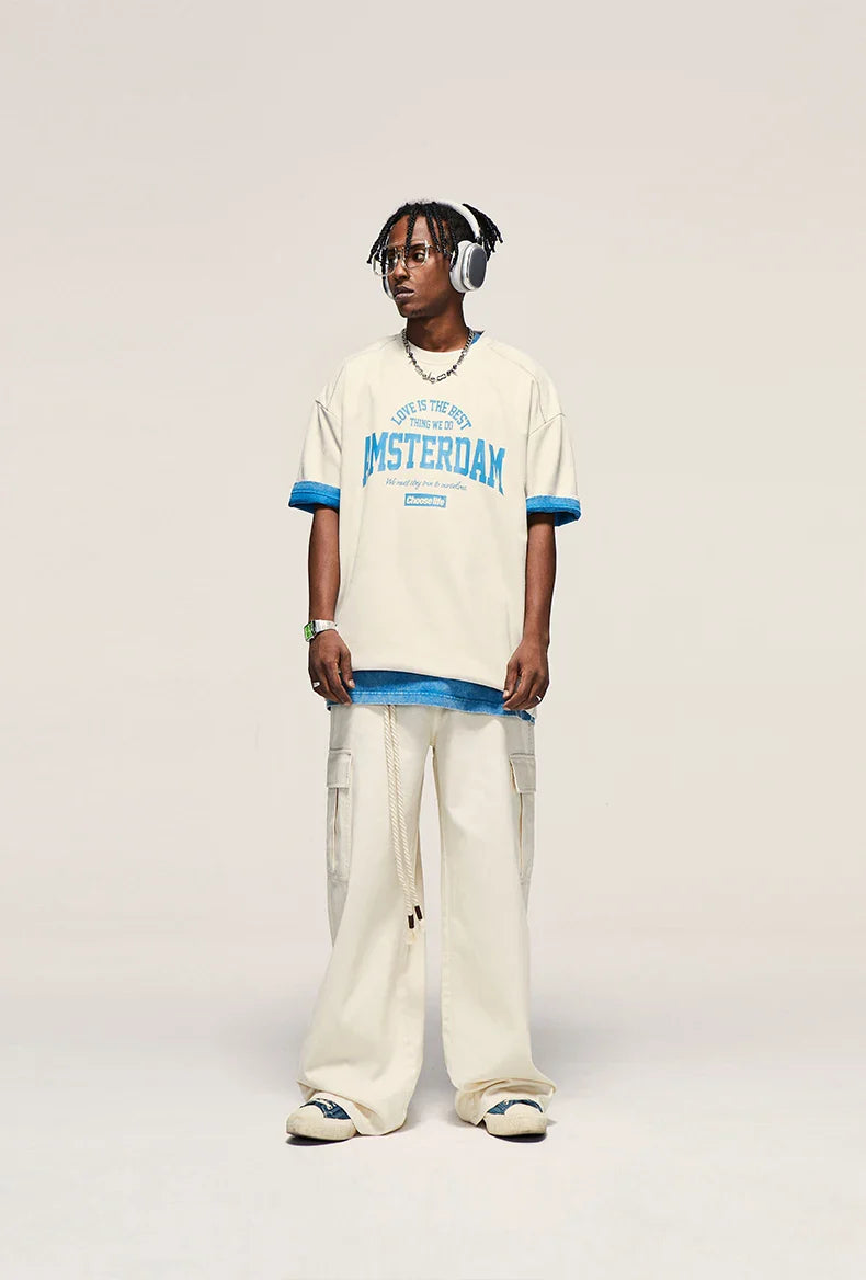 T-shirt oversize van imitatiesuéde