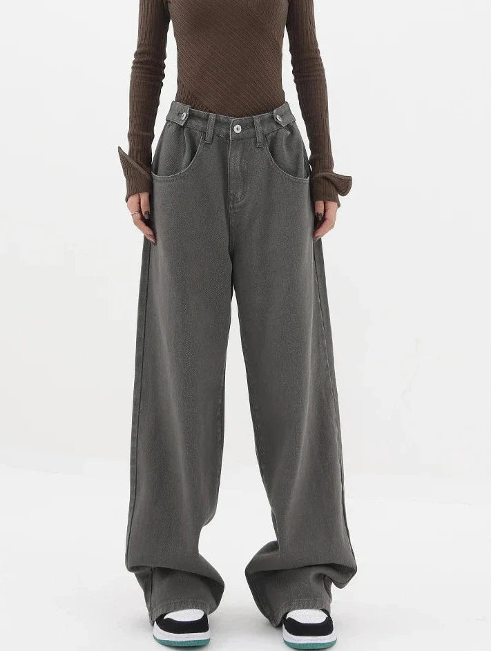 Casualowe jeansy z wysokim stanem