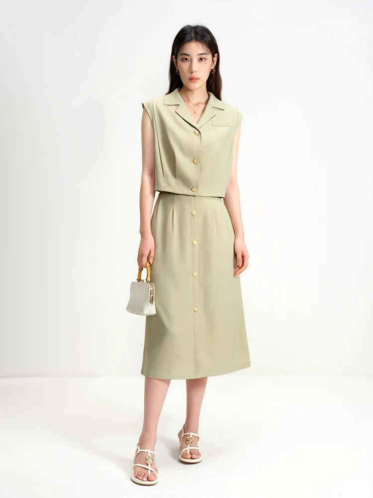 Letni zestaw bezrękawnik i spódnica Vintage Commuter