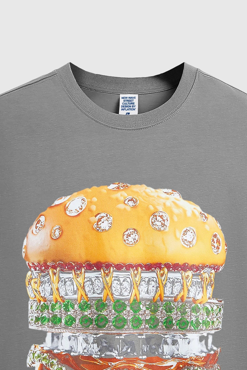 T-shirt z nadrukiem hamburgera