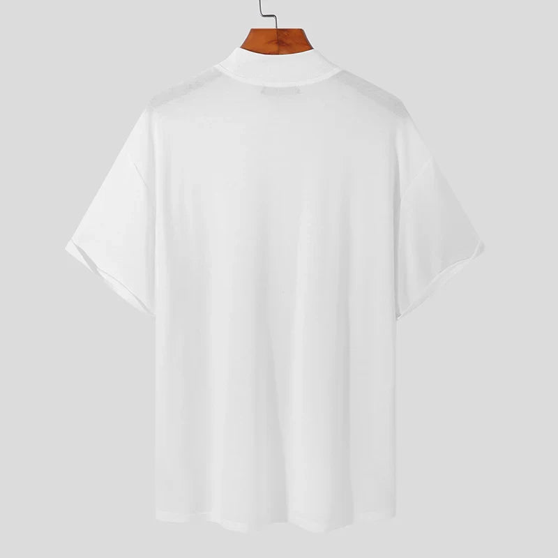T-shirt z golfem i krótkimi rêkawami