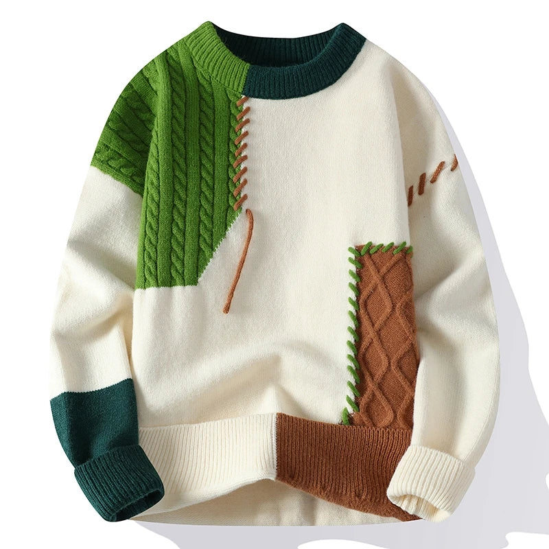 Sweter mieszany w stylu retro