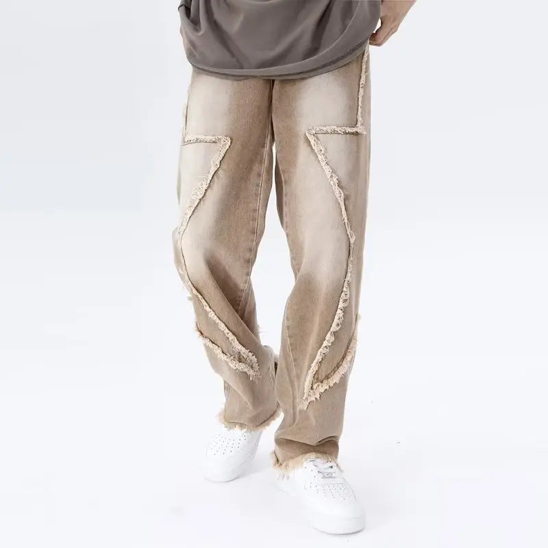 Przecierane jeansy typu oversize