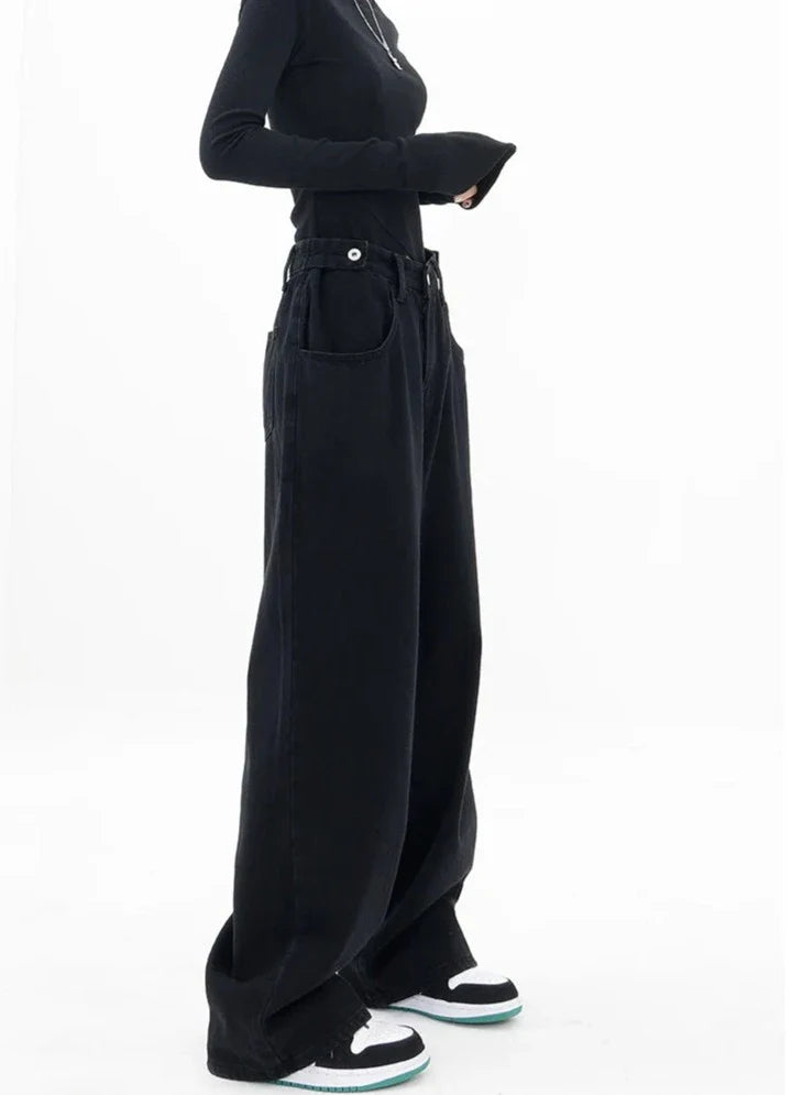 Casualowe jeansy z wysokim stanem