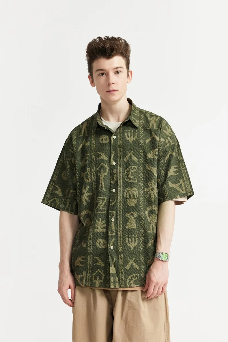 Koszula Seersucker z nadrukiem