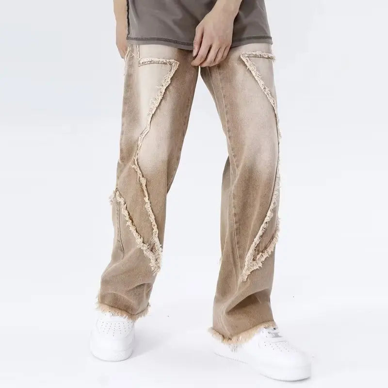Przecierane jeansy typu oversize