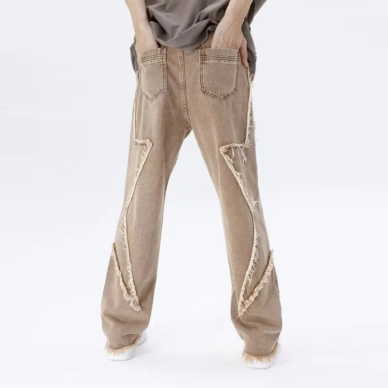 Przecierane jeansy typu oversize