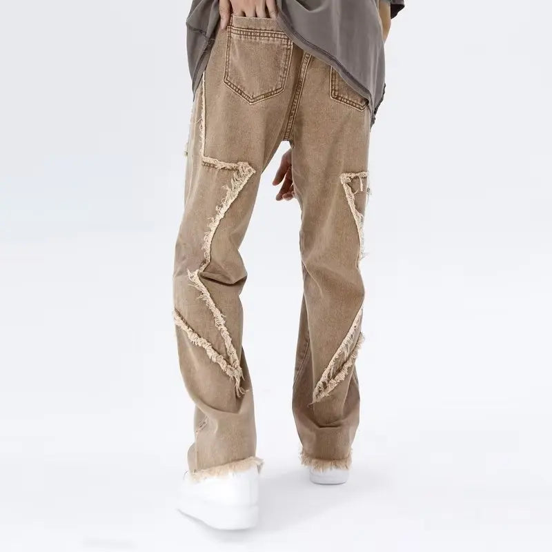 Przecierane jeansy typu oversize