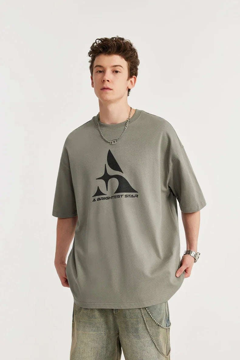 T-shirt z teksturowanej baweęny z nadrukiem