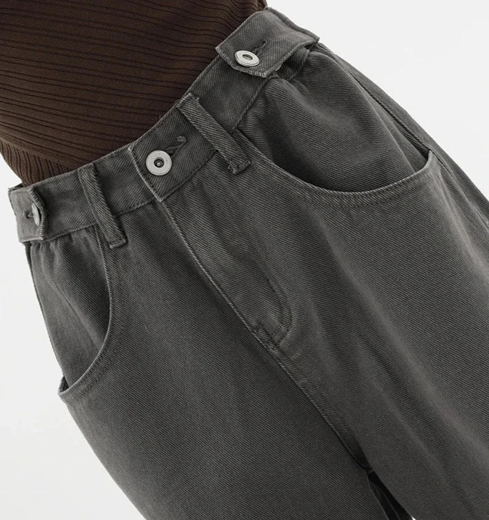 Casualowe jeansy z wysokim stanem