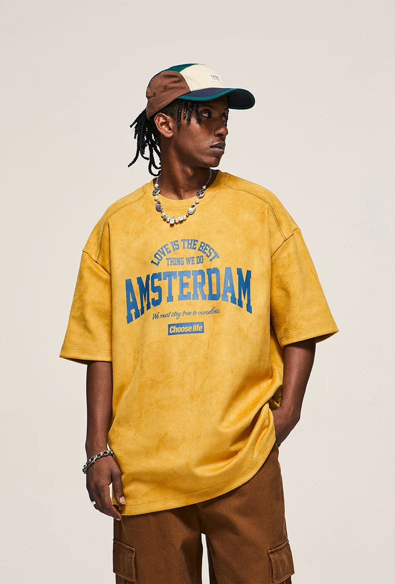 T-shirt oversize van imitatiesuéde