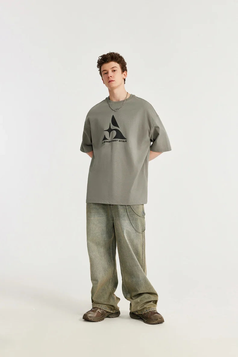 T-shirt z teksturowanej baweęny z nadrukiem