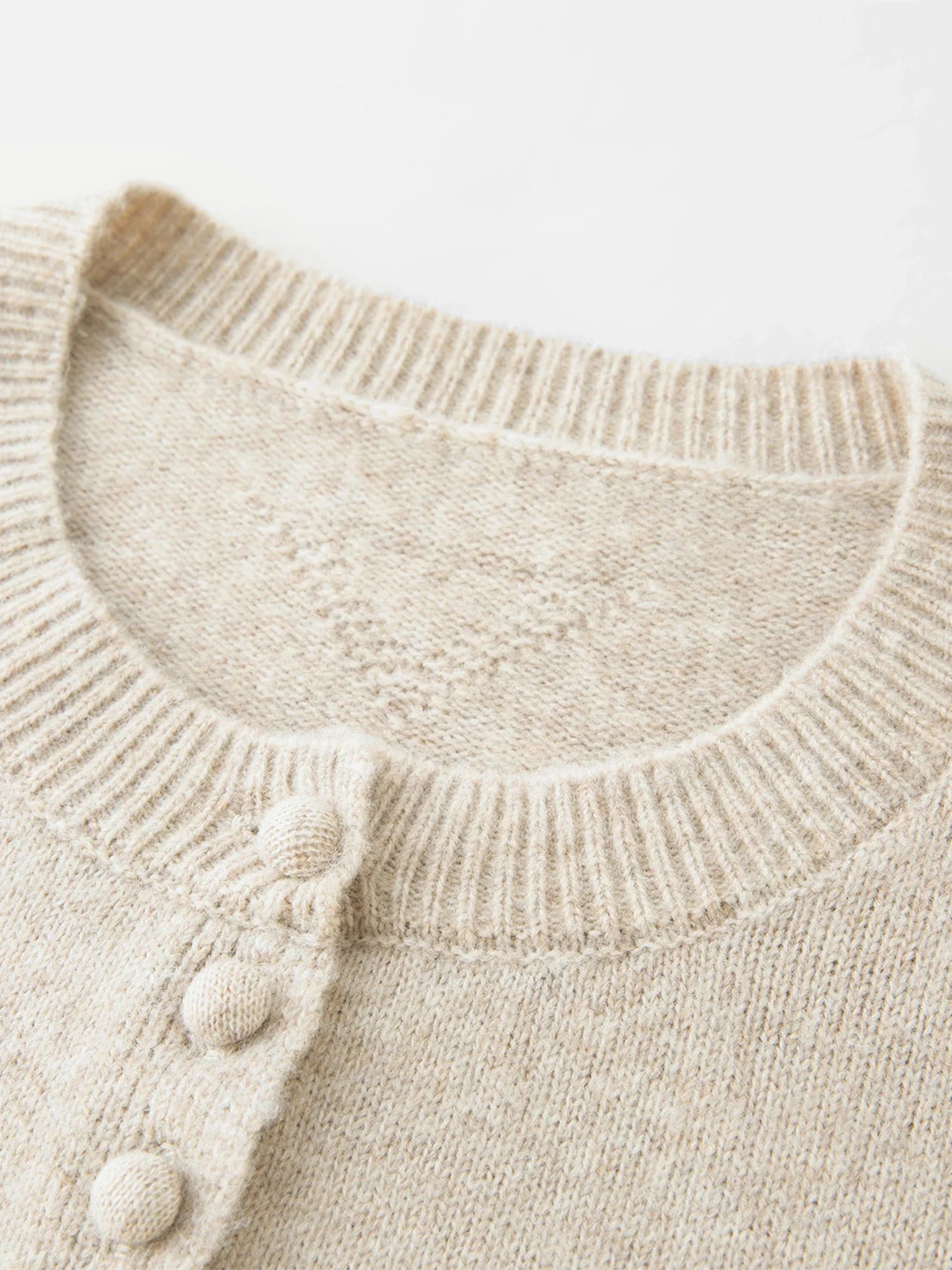 Kardigan z dzianiny mieszanej z wełnianymi guzikami