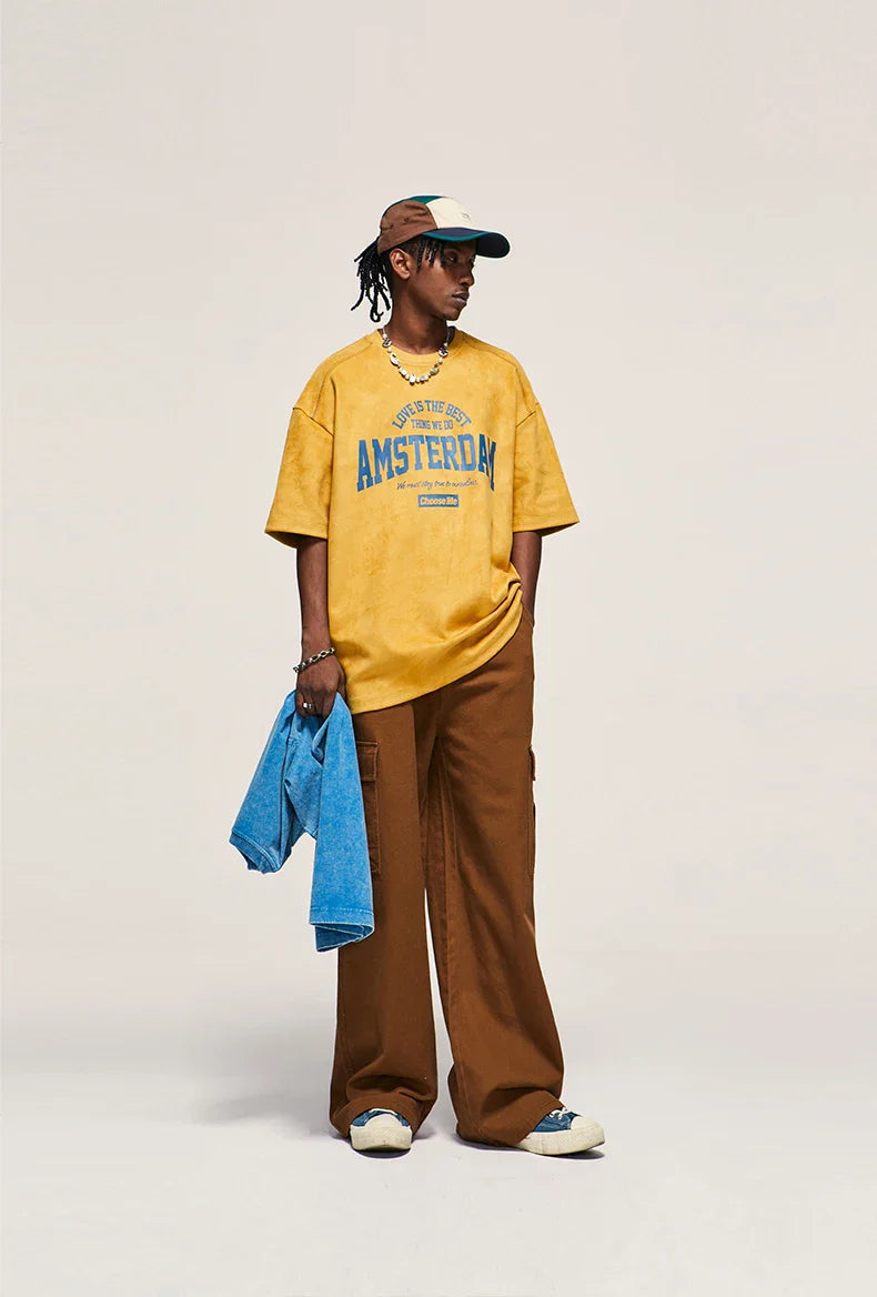 T-shirt oversize van imitatiesuéde