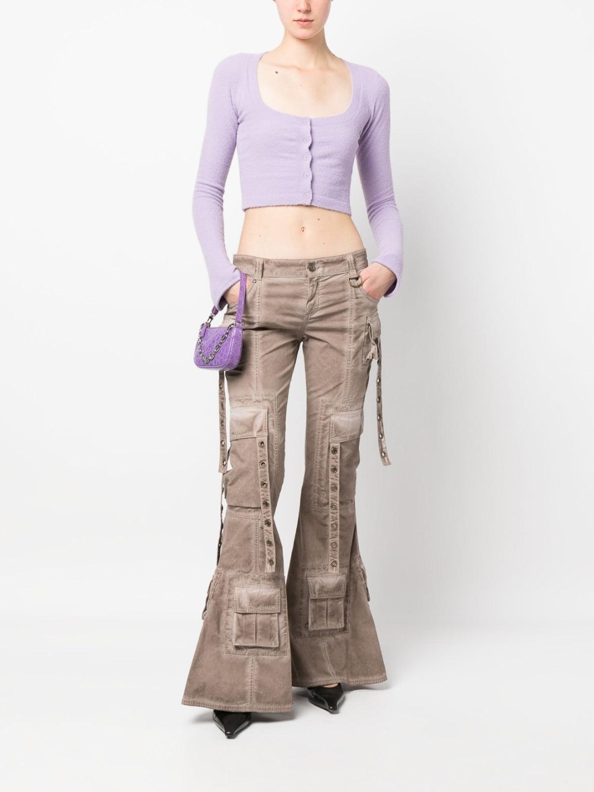 Spodnie cargo typu bootcut