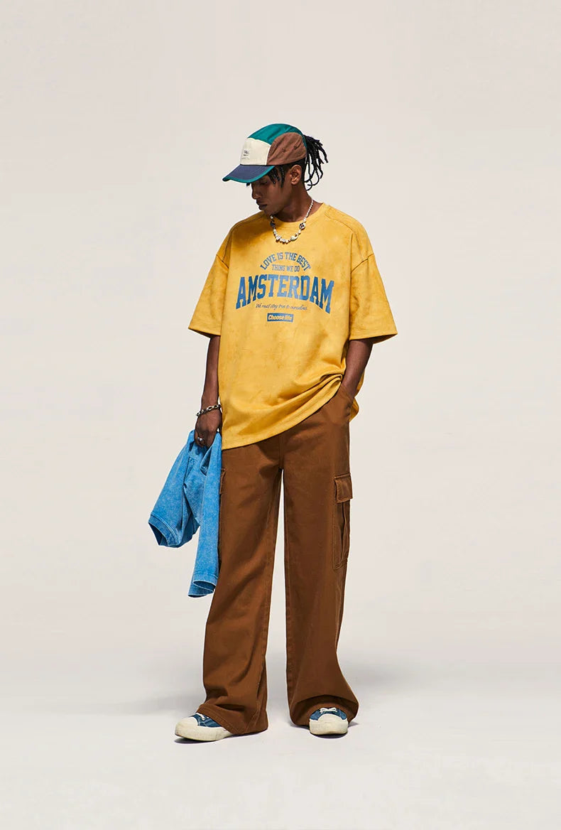 T-shirt oversize van imitatiesuéde