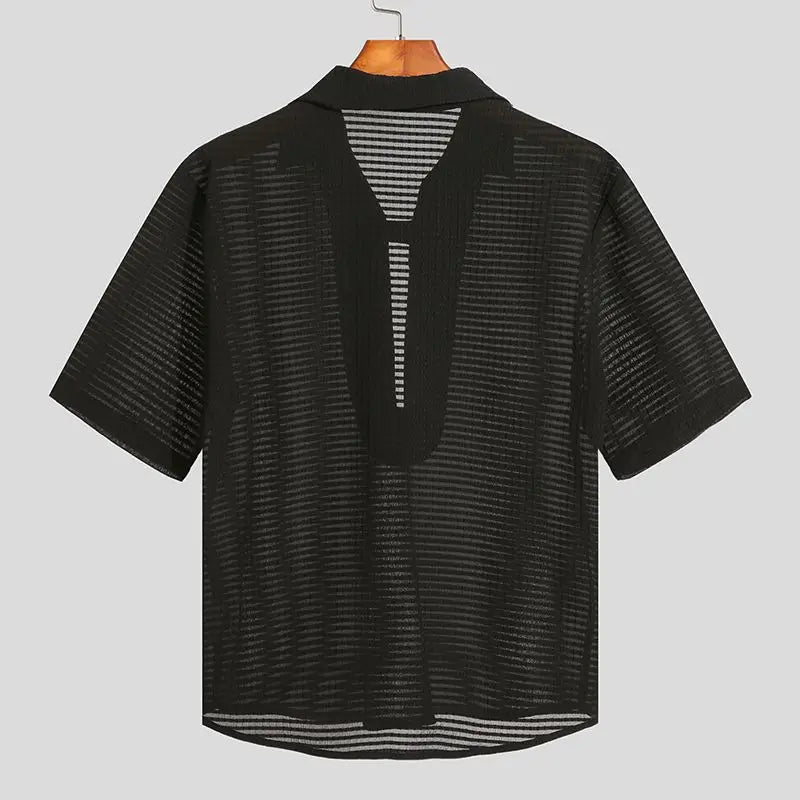 Koszula w paski z dęugim rêkawem i klapami