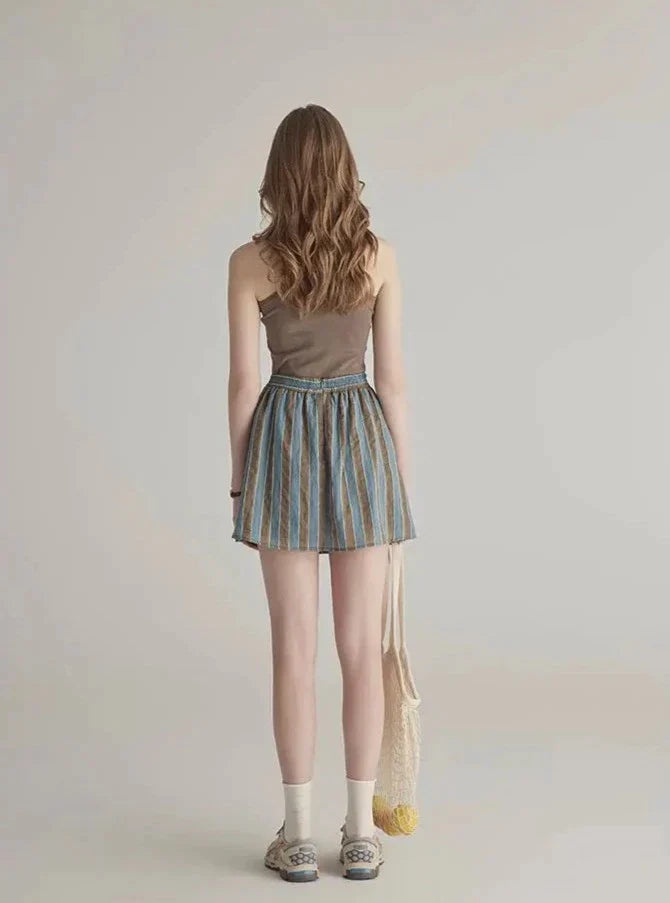 Komplet z koszulą i spódnicą w paski