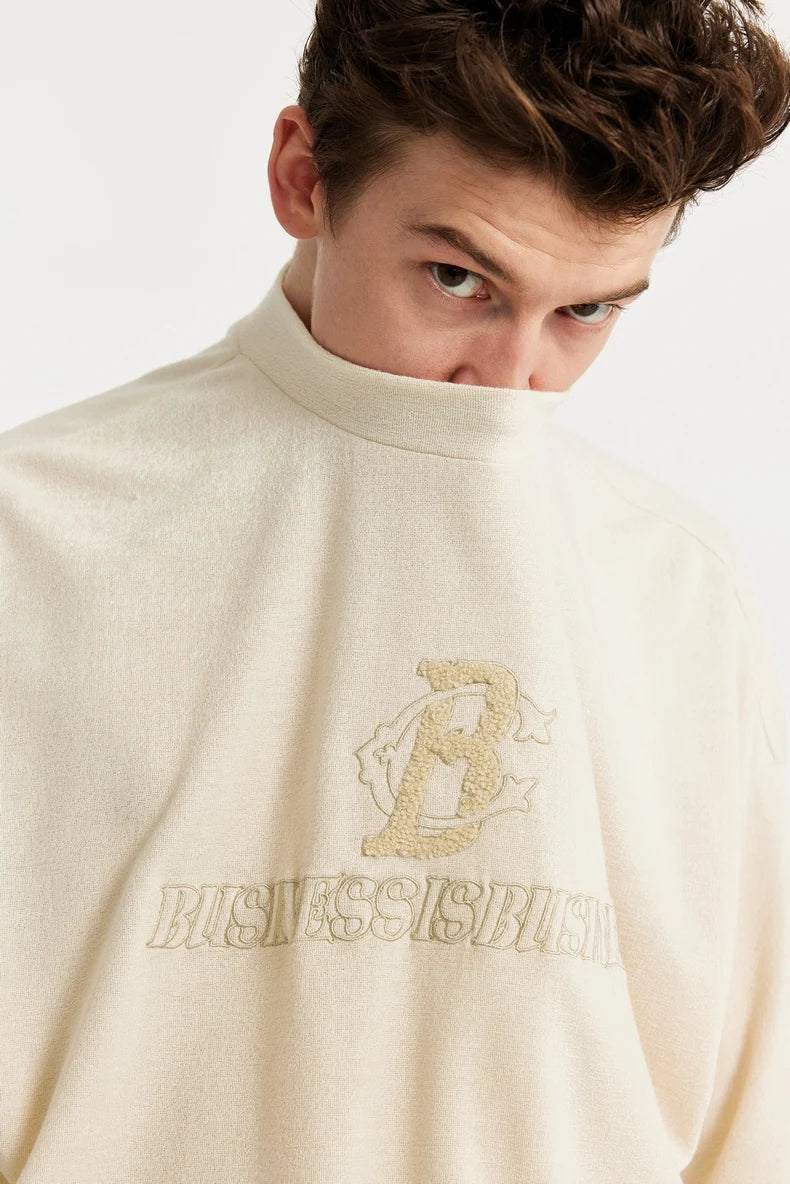 T-shirt oversize ze stójką