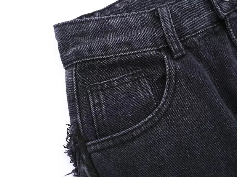 Przecierane jeansy typu oversize