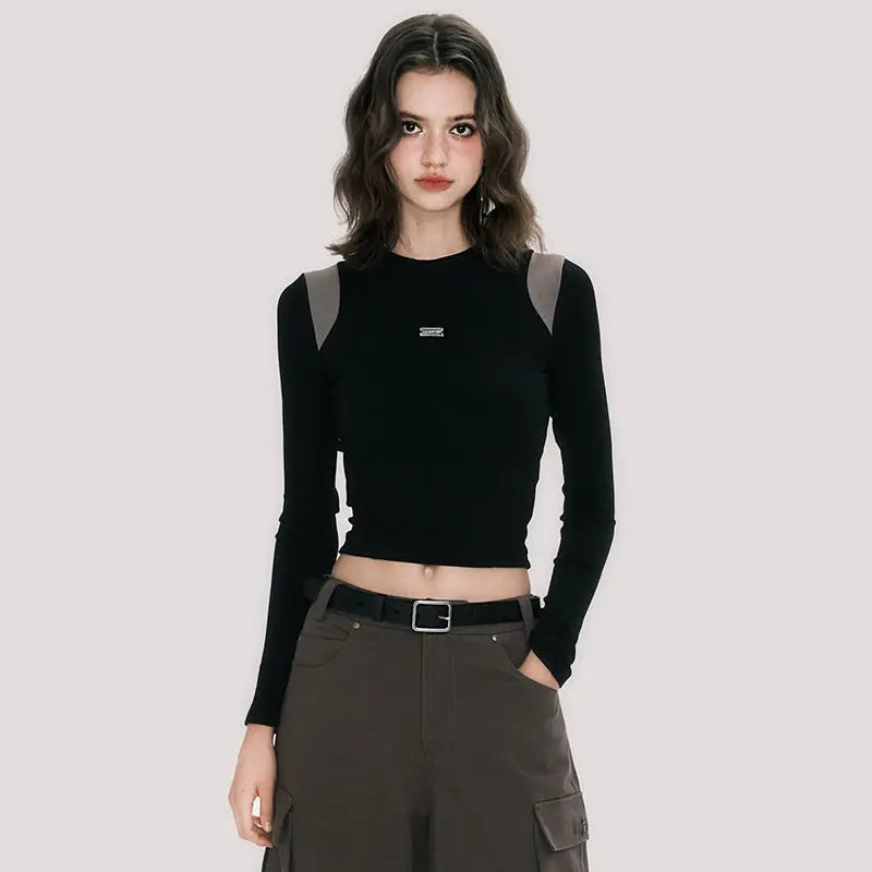 Czarny top z dęugim rêkawem