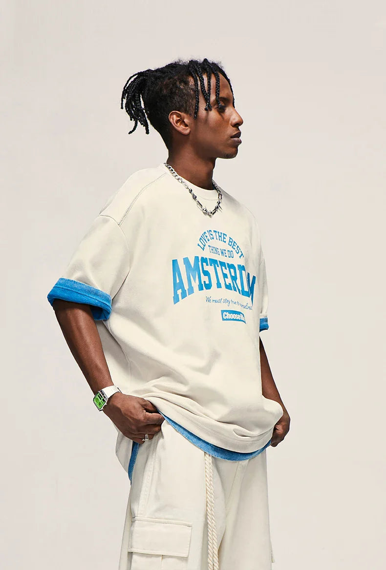 T-shirt oversize van imitatiesuéde