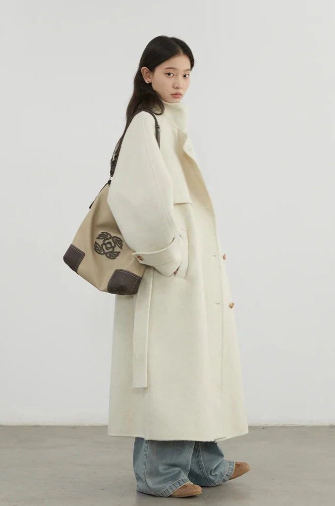 Wełniany płaszcz dwustronny