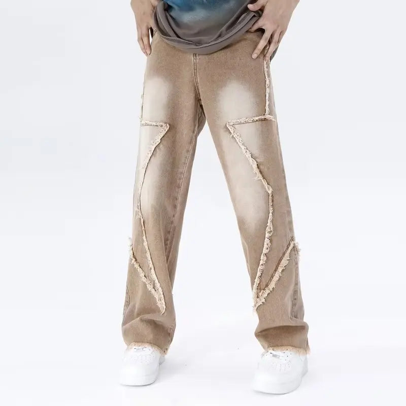 Przecierane jeansy typu oversize