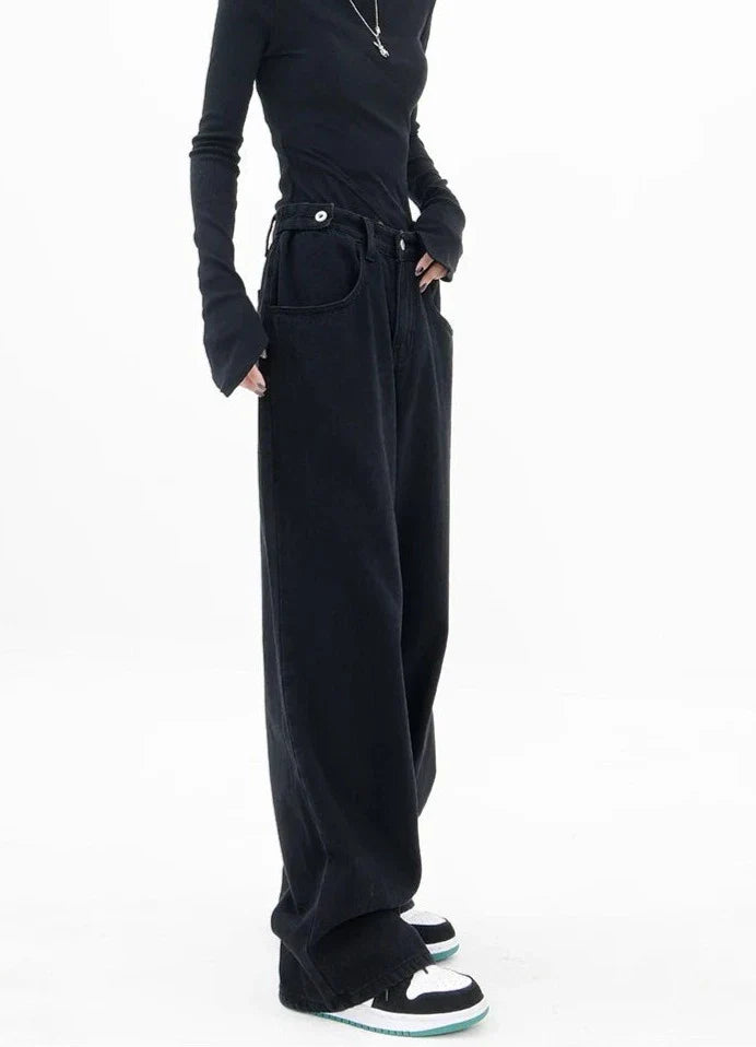 Casualowe jeansy z wysokim stanem