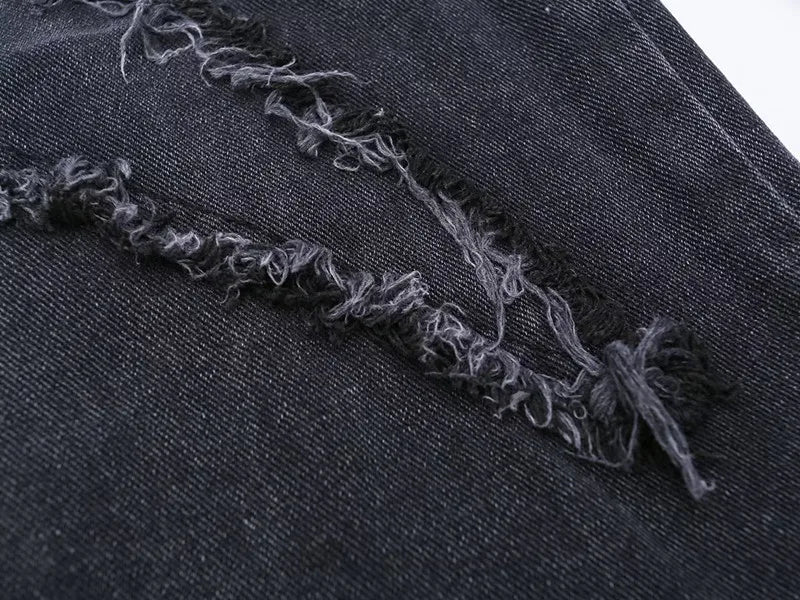 Przecierane jeansy typu oversize