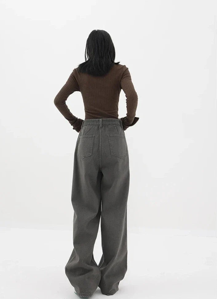 Casualowe jeansy z wysokim stanem