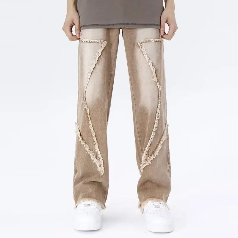 Przecierane jeansy typu oversize