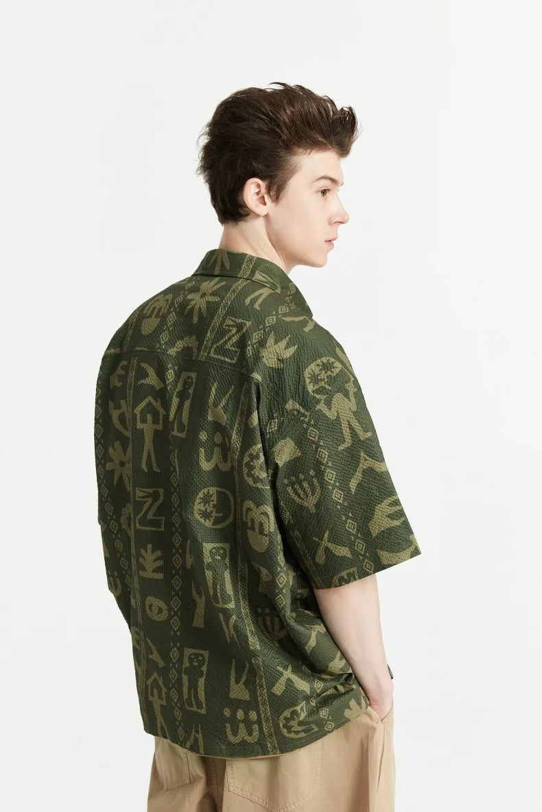 Koszula Seersucker z nadrukiem