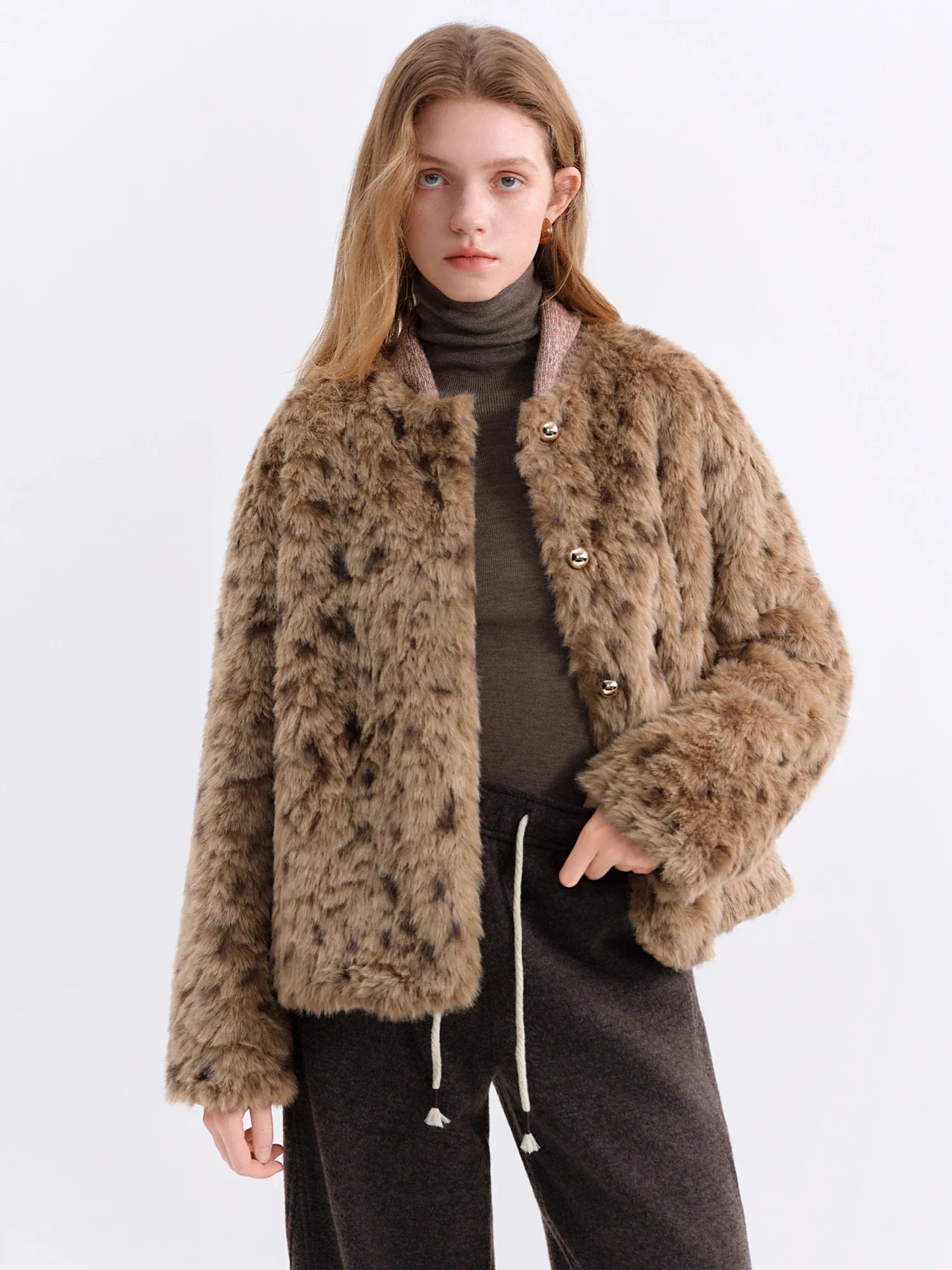 Kurtka futrzana w panterkę