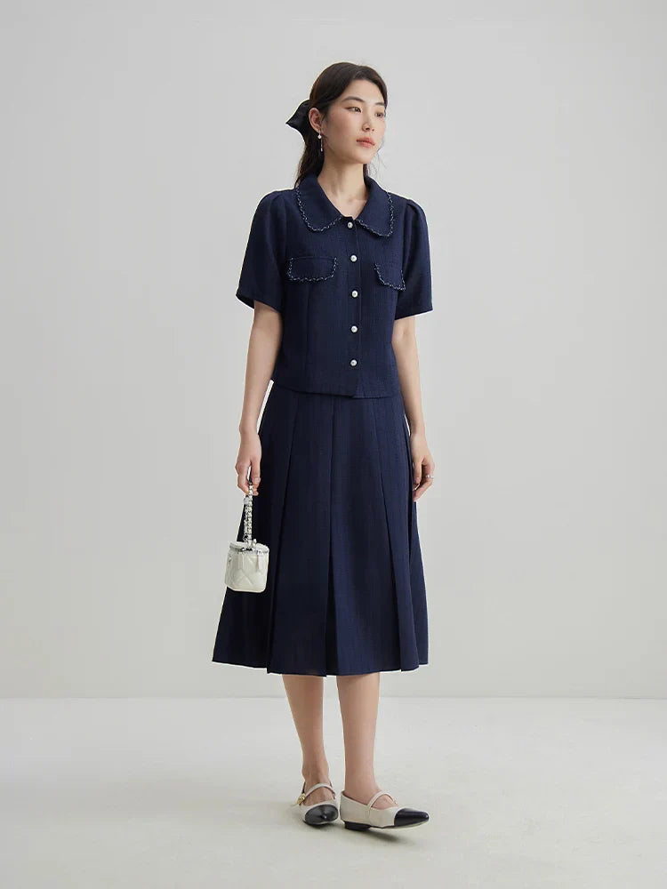 Elegancki klasyczny komplet top i spódnica