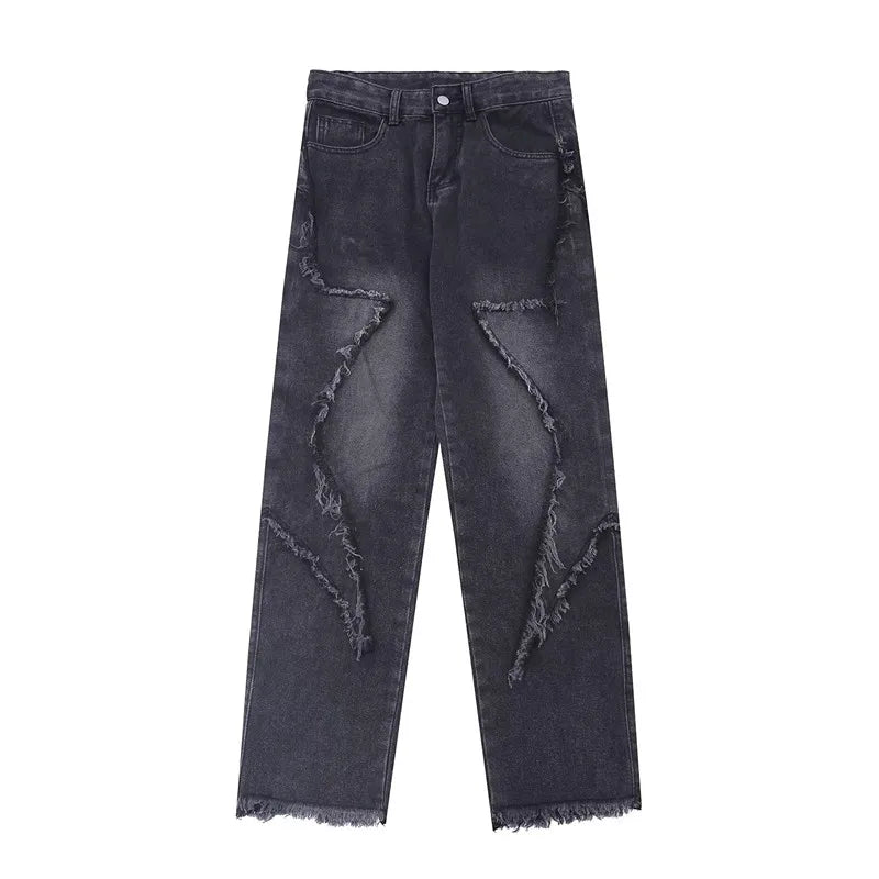 Przecierane jeansy typu oversize