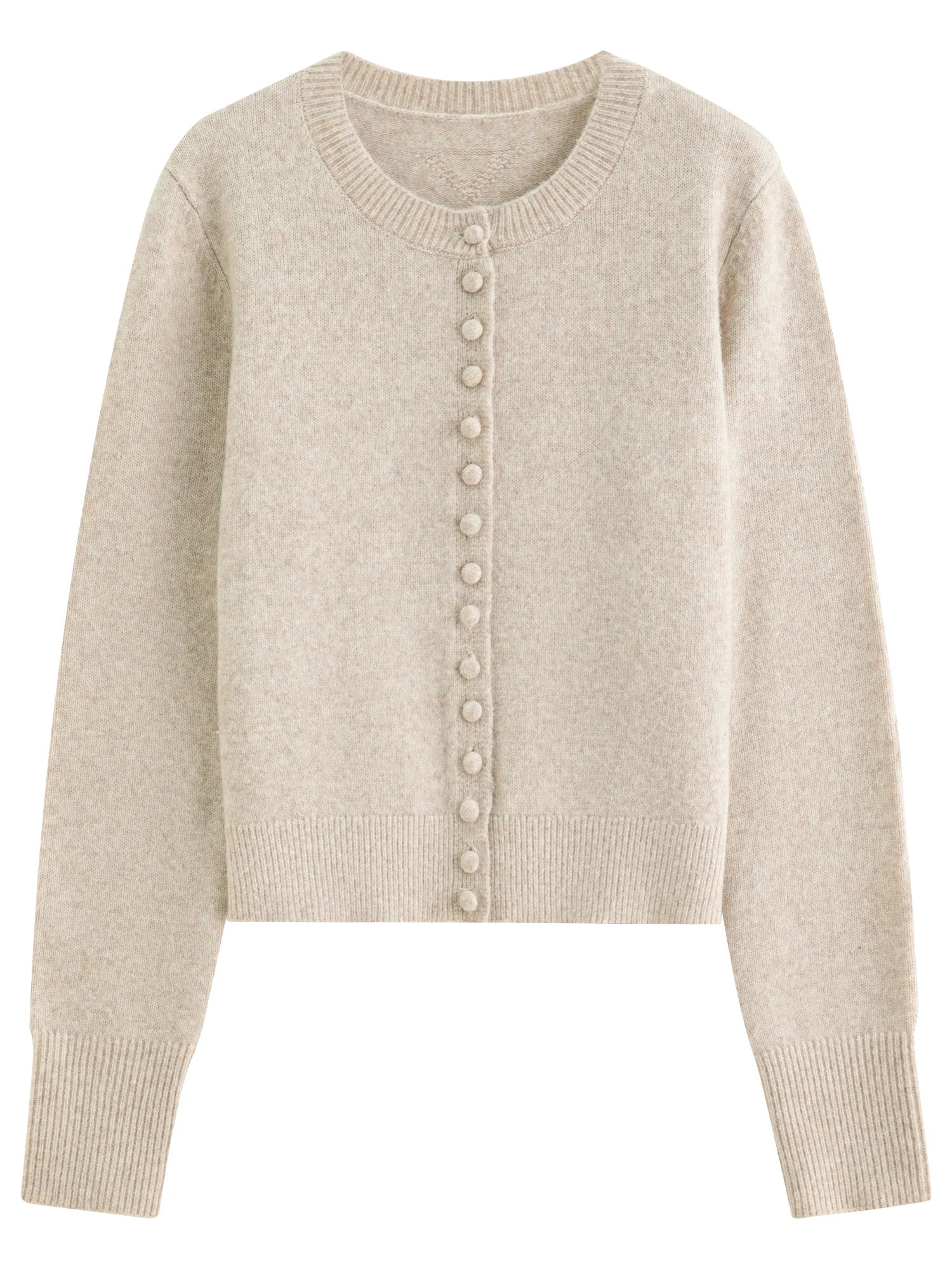 Kardigan z dzianiny mieszanej z wełnianymi guzikami