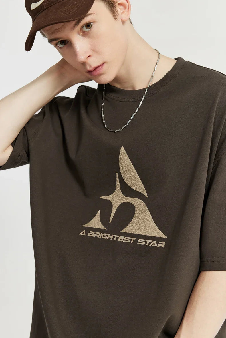 T-shirt z teksturowanej baweęny z nadrukiem