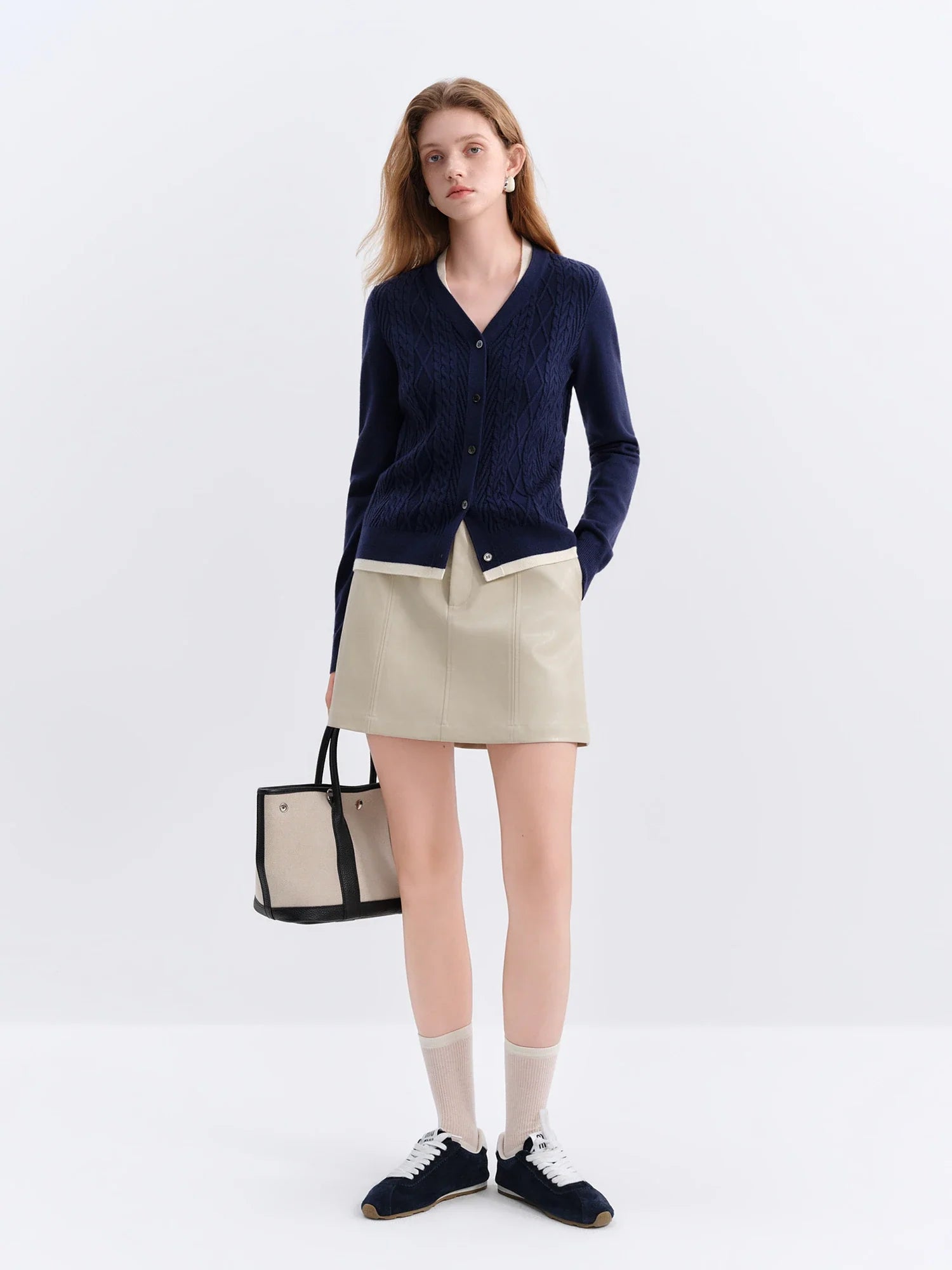 Dwuczęściowy dzianinowy kardigan