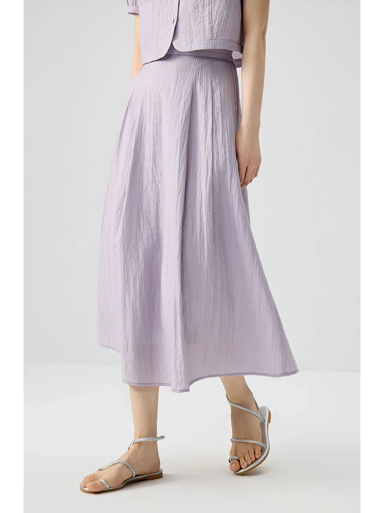 Luźny, swobodny komplet z topem i spódnicą