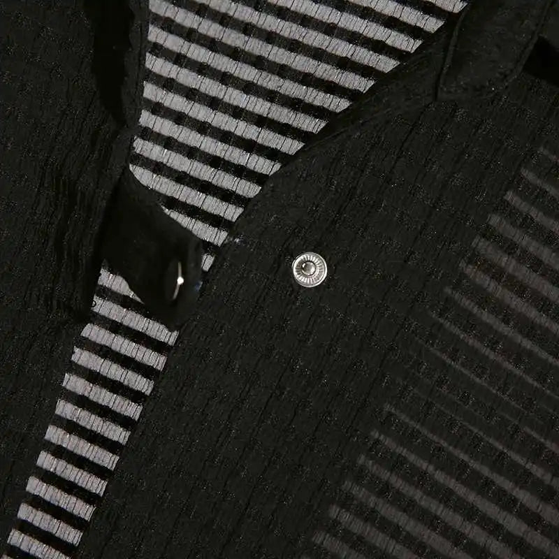 Koszula w paski z dęugim rêkawem i klapami