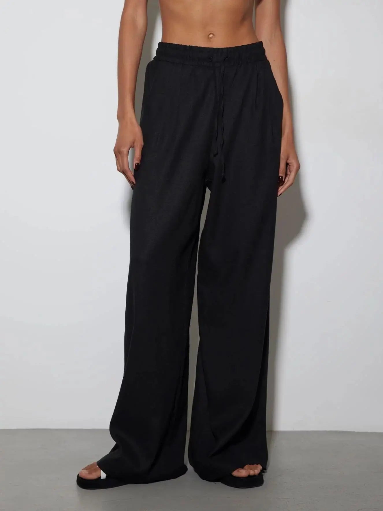 Elegancki kardigan i garnitur do spodni wykonany z lnu i baweęny