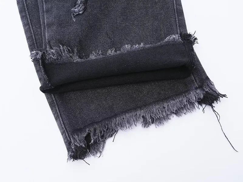 Przecierane jeansy typu oversize