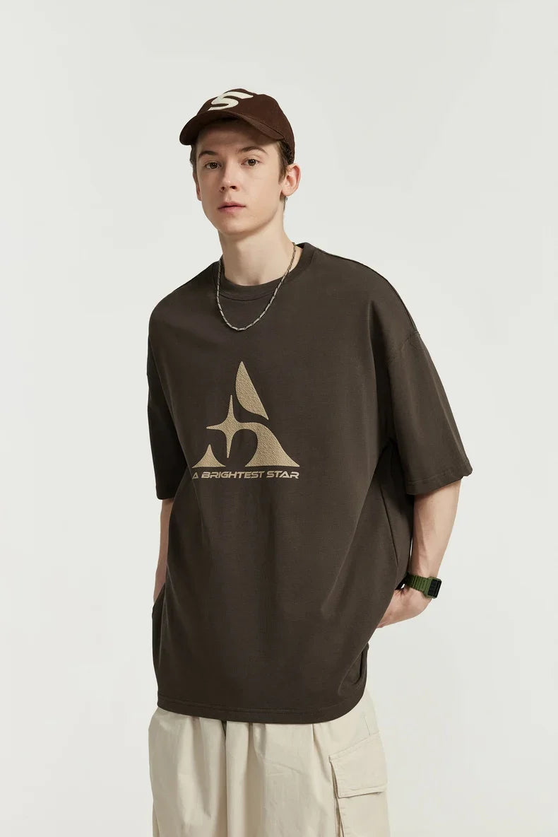 T-shirt z teksturowanej baweęny z nadrukiem