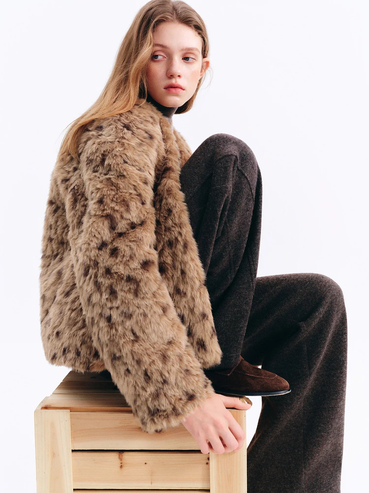 Kurtka futrzana w panterkę