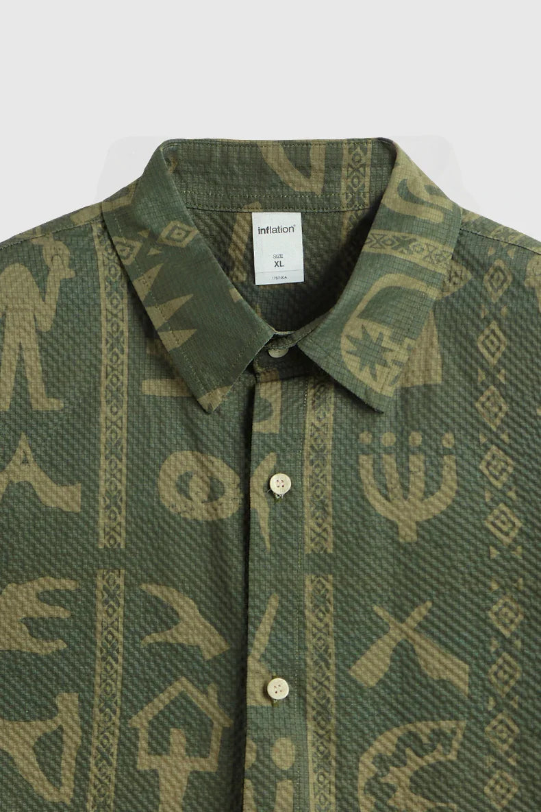 Koszula Seersucker z nadrukiem