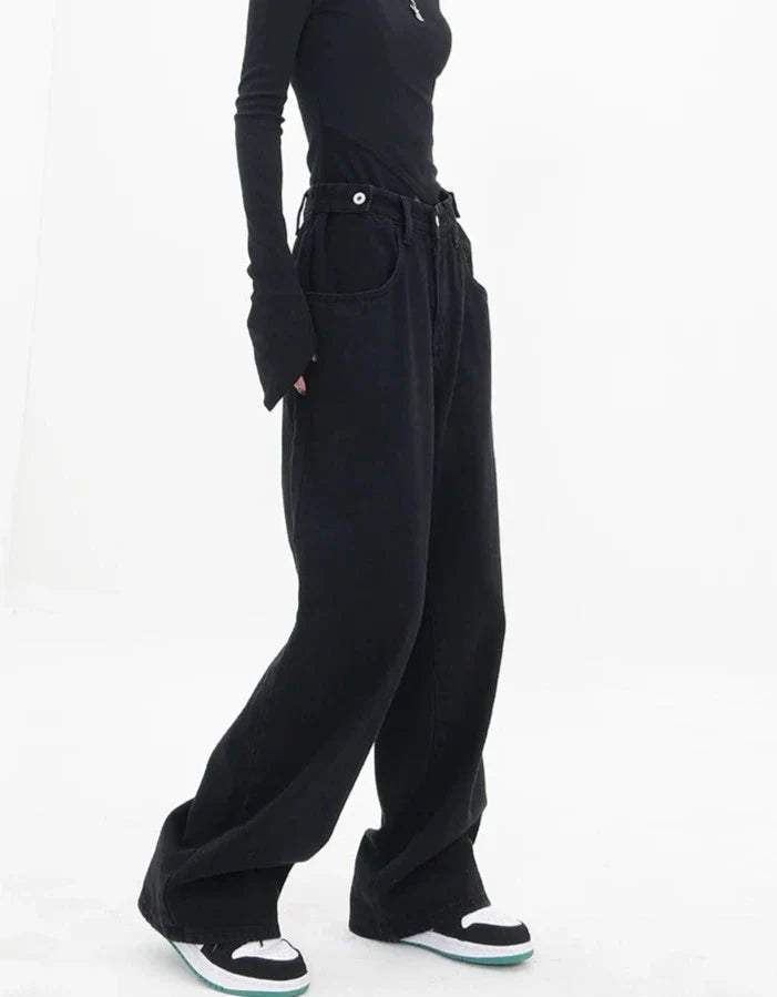 Casualowe jeansy z wysokim stanem