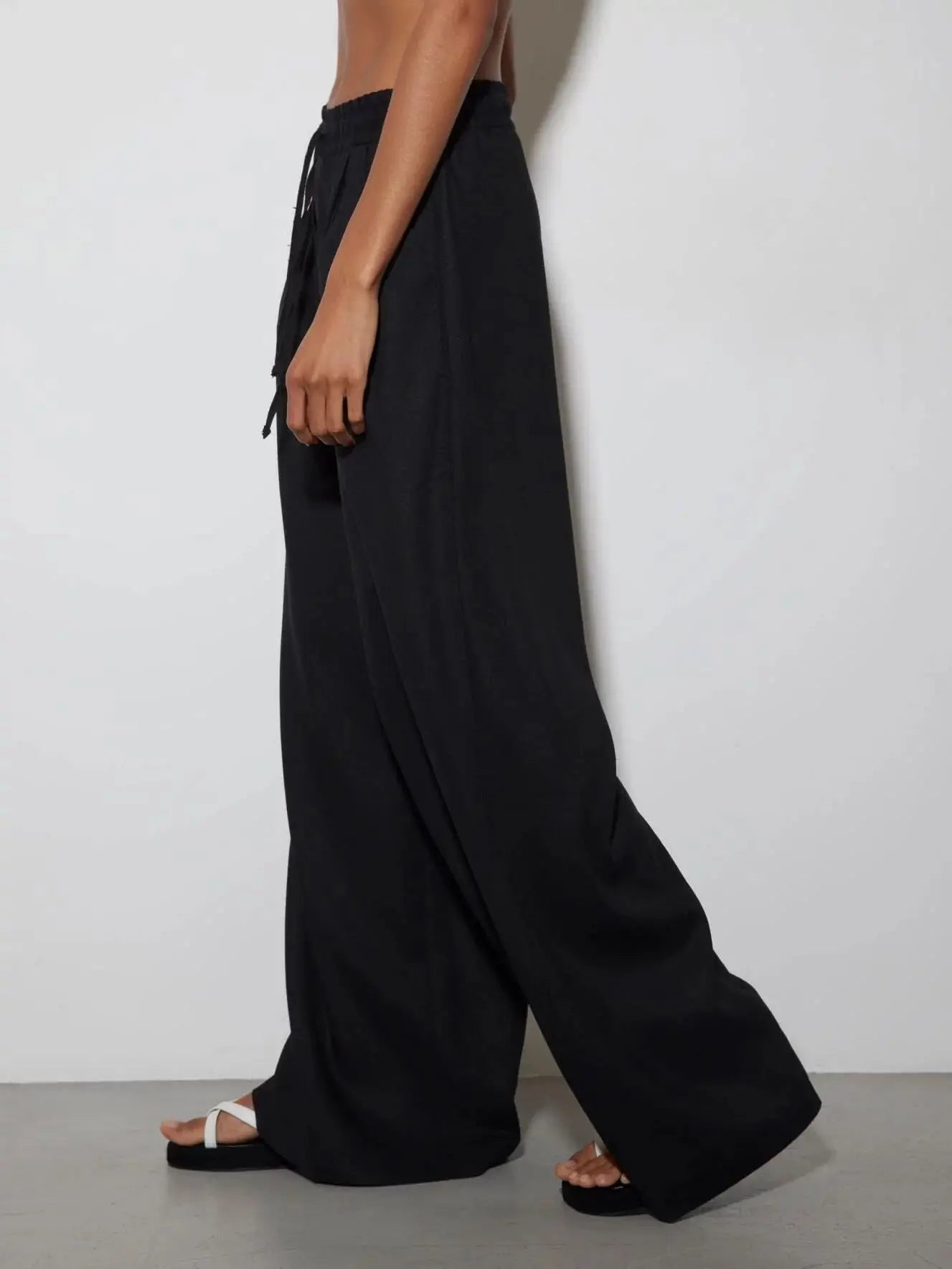 Elegancki kardigan i garnitur do spodni wykonany z lnu i baweęny