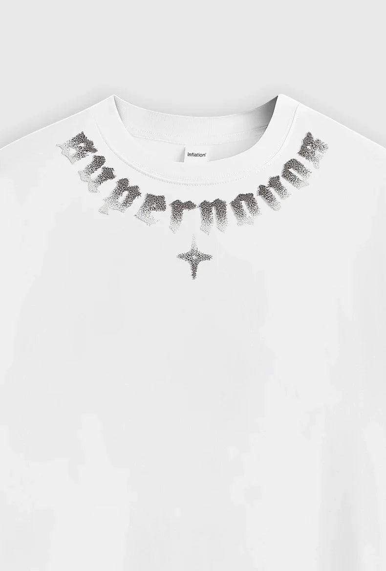 T-shirt oversize z haftem szenilowym